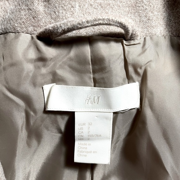 H&M Tan Warm Blazer Pea Coat with Snap Up Collar - Picture 4 of 7